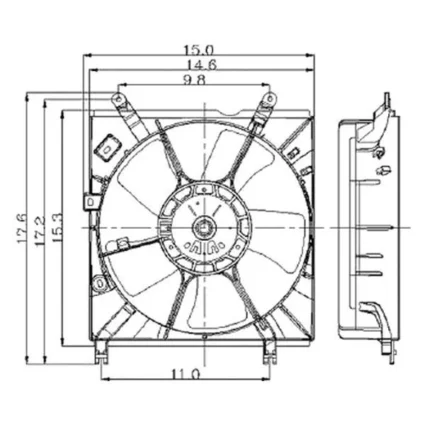 Engine Cooling Fan Assembly Left Includes Motor/Blade/Shroud for Toyota RAV4 2001–2004