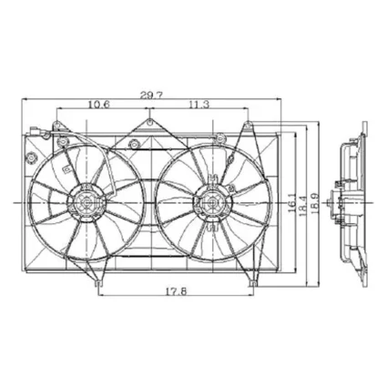 Engine Cooling Fan Assembly Includes Both Motors/Blades/Shroud USA Built for Toyota Camry 2002–2006