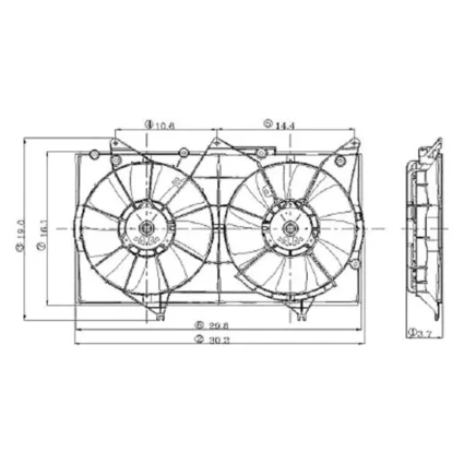 Engine Cooling Fan Assembly Dual Fan Assembly w/Blades Marked 342 & 343 USA Built for Toyota Camry 2002–2006