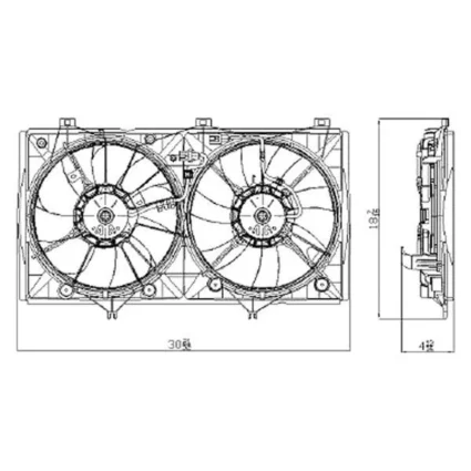 Engine Cooling Fan Assembly Motor/Blade/Shroud Assembly for Toyota Camry Hybrid 2007–2011