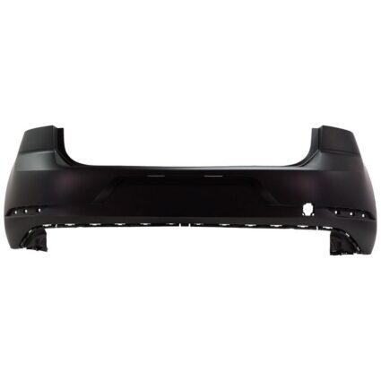 Bumper Cover Rear Lower w/o R-Line w/o Sensor Holes w/Chrome Moldings w/Hitch Hole w/Park Assist Satin Black for Volkswagen Tiguan 2018–2020