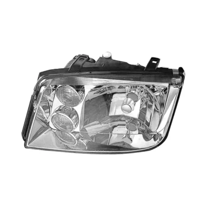 Headlight Assembly Composite Left Late Design w/Fog Lamps w/Chrome Bezel for Volkswagen Jetta 1999–2002
