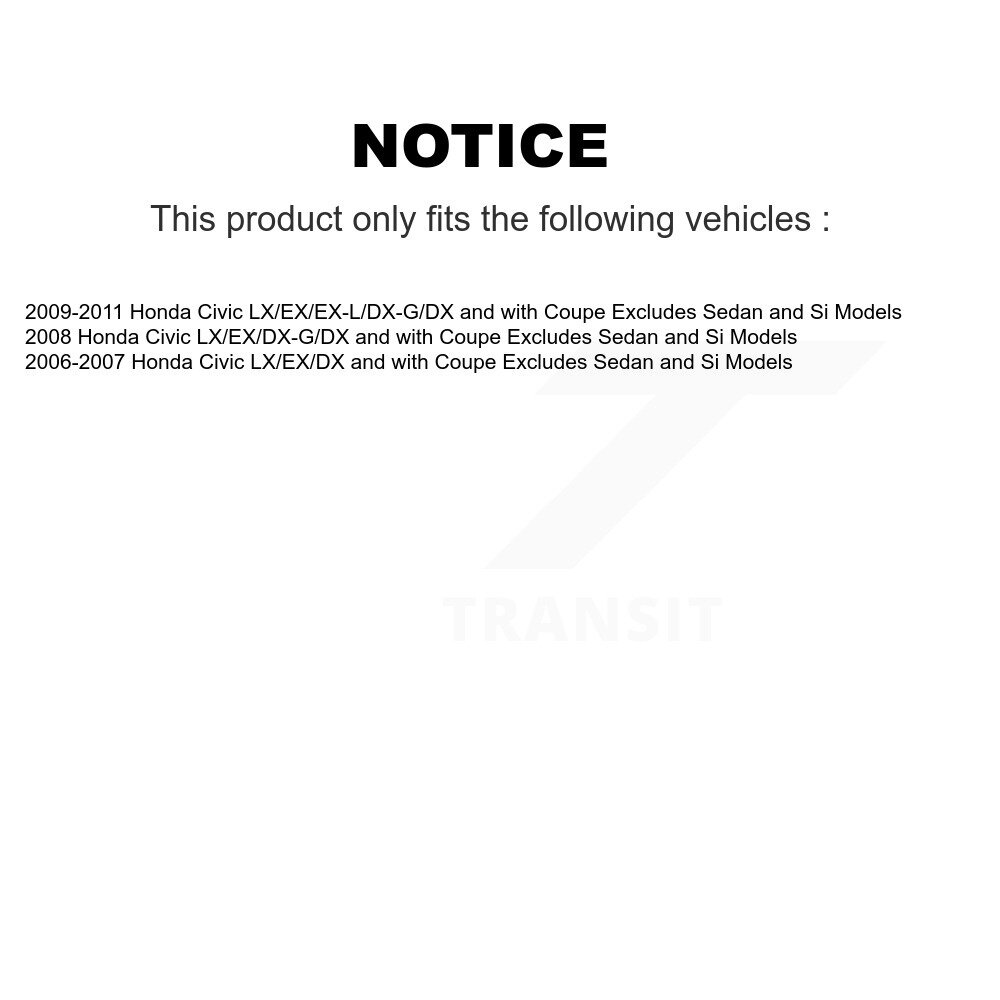 Front Complete Shocks Strut And Coil Spring Kit For Honda Civic Excludes Sedan Si Models K78A-100183 - Image 2