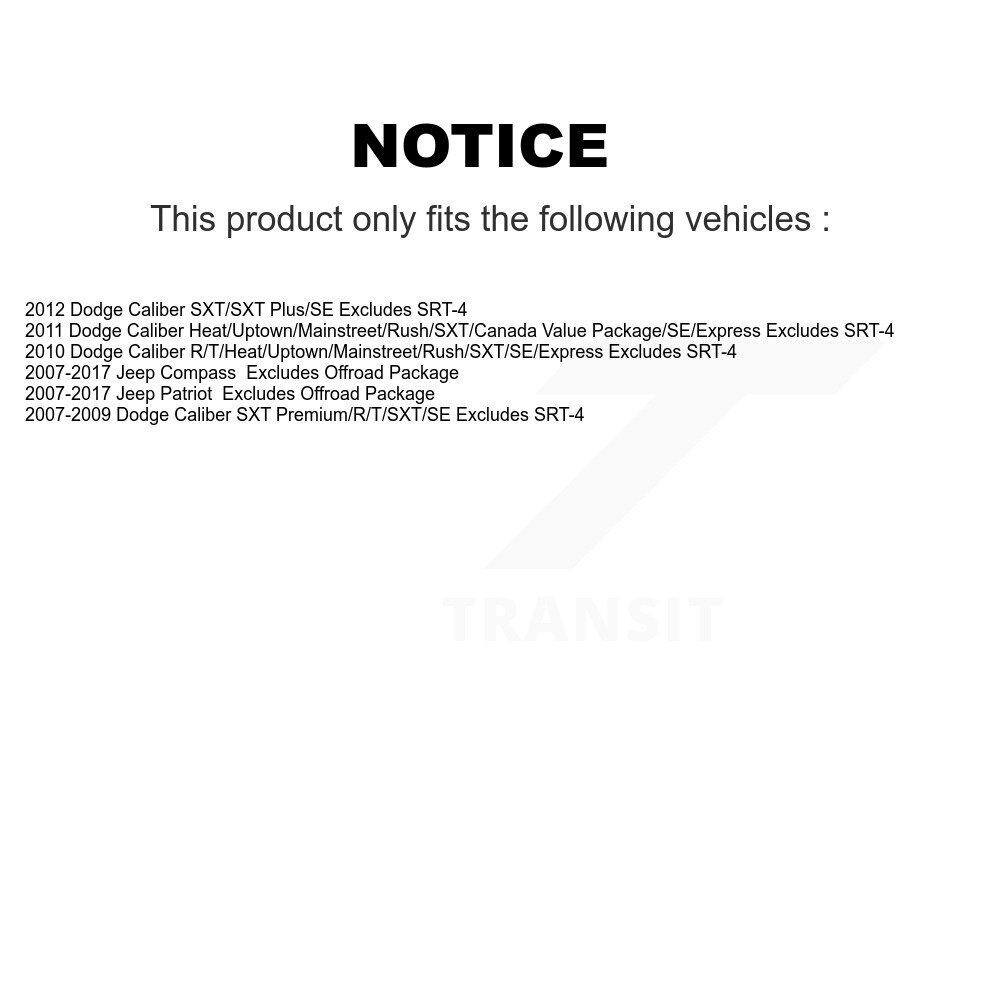 Rear Complete Shocks Strut Coil Spring Mount Pair For Jeep Patriot Compass Dodge Caliber K78A-100253 - Image 2