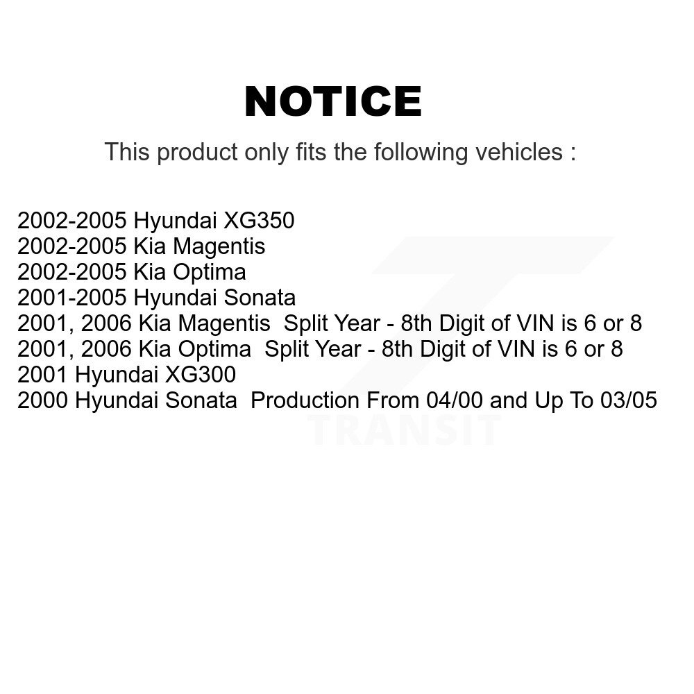 Rear Complete Strut & Coil Spring Kit For Hyundai Sonata Kia Optima XG350 XG300 Magentis K78A-100266 - Image 2