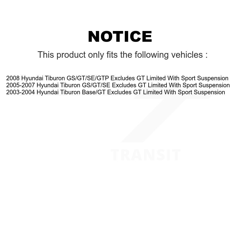 Rear Strut Coil Spring Kit For Hyundai Tiburon Excludes GT Limited With Sport Suspension K78A-100270 - Image 2