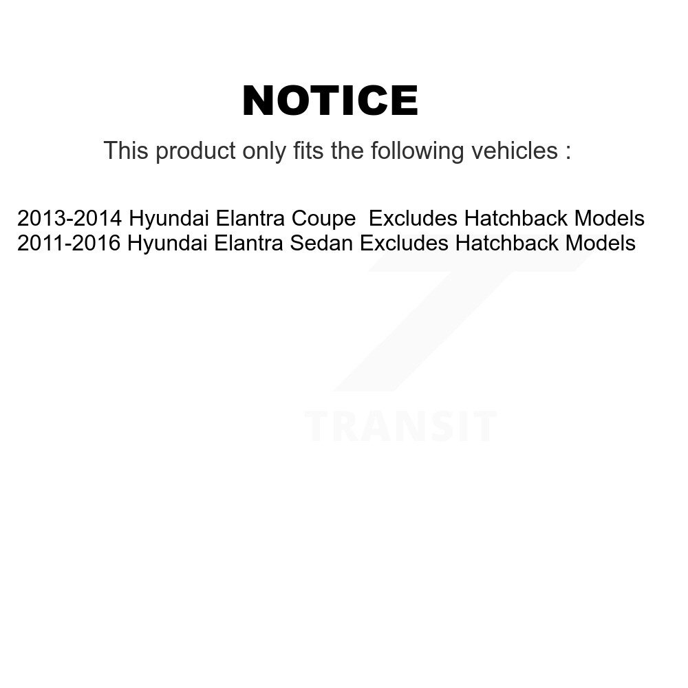 Front Complete Strut Coil Spring Kit For Hyundai Elantra Coupe Excludes Hatchback Models K78A-100357 - Image 2