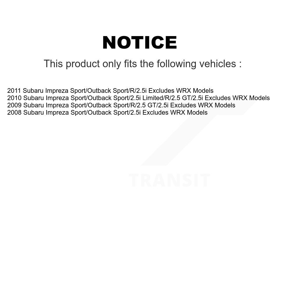 Front Complete Shocks Strut Coil Spring Mount Kit For Subaru Impreza Excludes WRX Models K78A-100380 - Image 2