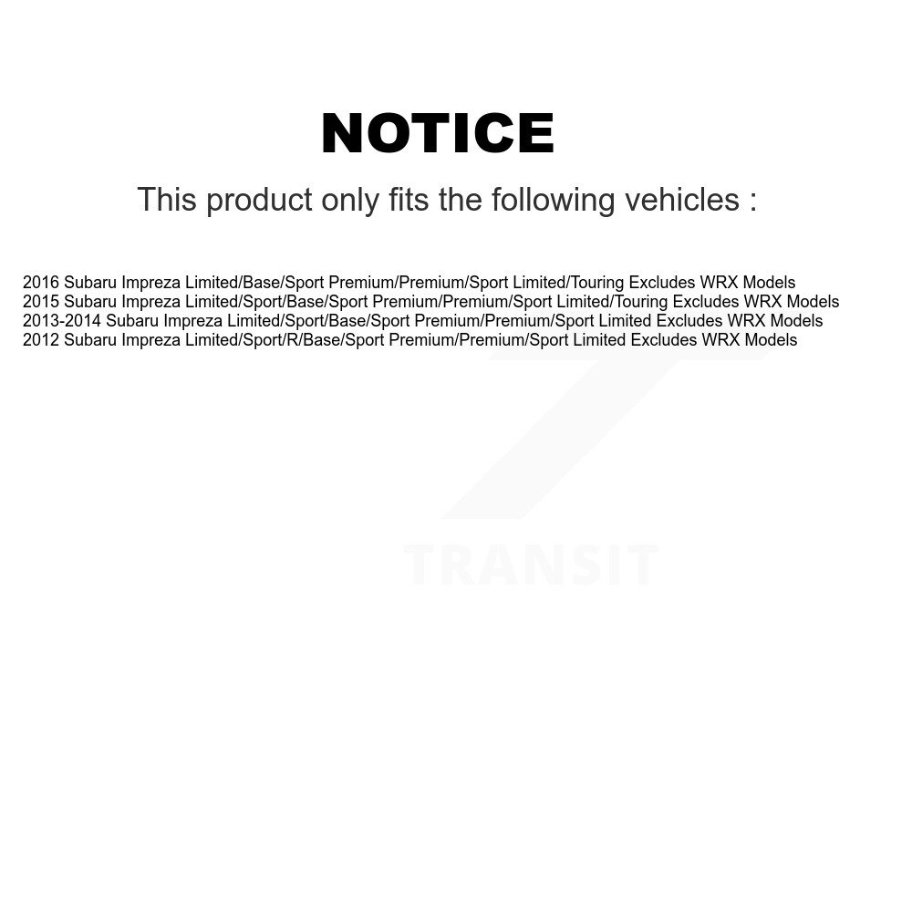 Front Complete Shocks Strut Coil Spring Mount Kit For Subaru Impreza Excludes WRX Models K78A-100417 - Image 2