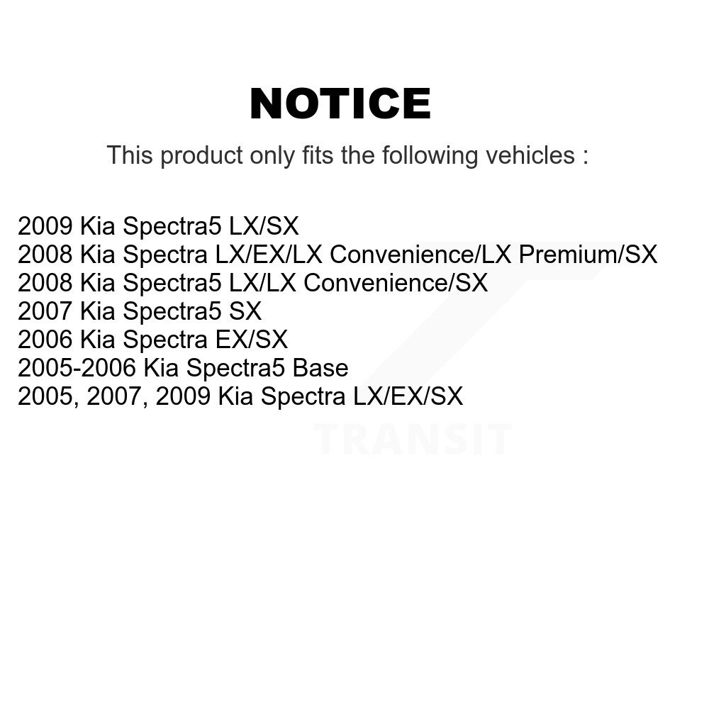 Front Rear Complete Shocks Strut And Coil Spring Assemblies Kit For Kia Spectra Spectra5 K78A-100436 - Image 2
