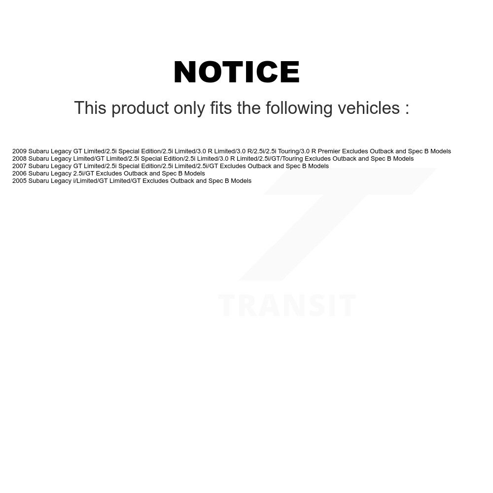 Front Rear Shocks Strut Coil Spring Kit For Subaru Legacy Excludes Outback Spec B Models K78A-100499 - Image 2