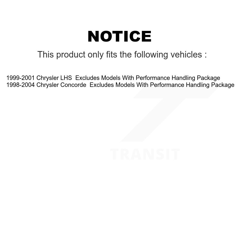 Front Rear Complete Shocks Strut & Coil Spring Assemblies Kit For Chrysler Concorde LHS K78A-100510 - Image 2