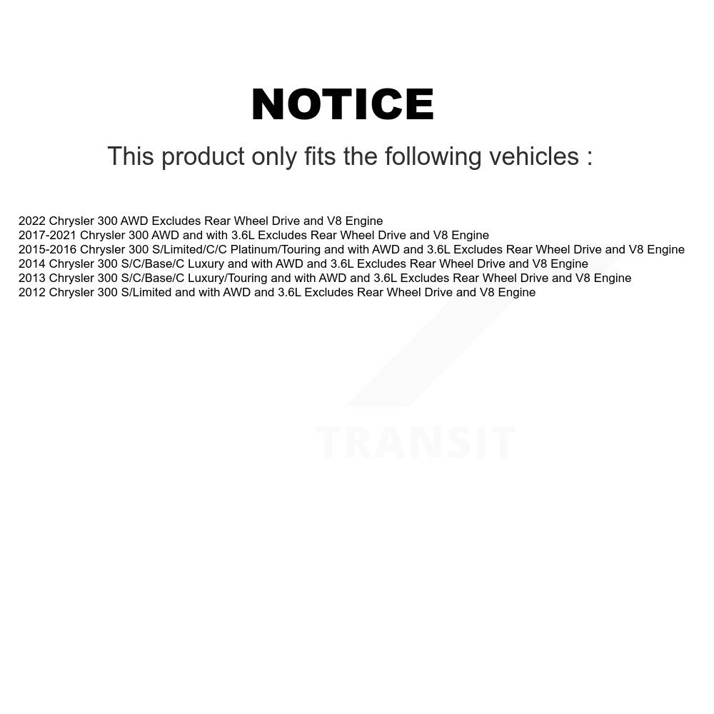 Front Rear Strut & Coil Spring Kit For Chrysler 300 Excludes Wheel Drive V8 Engine K78M-100095 - Image 2