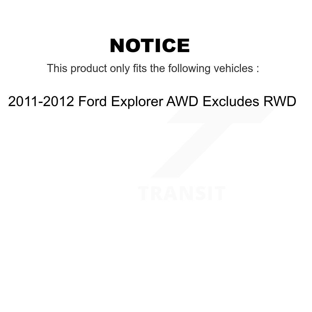 Front Rear Complete Strut & Coil Spring Kit For 2011-2012 Ford Explorer AWD Excludes RWD K78M-100211 - Image 2