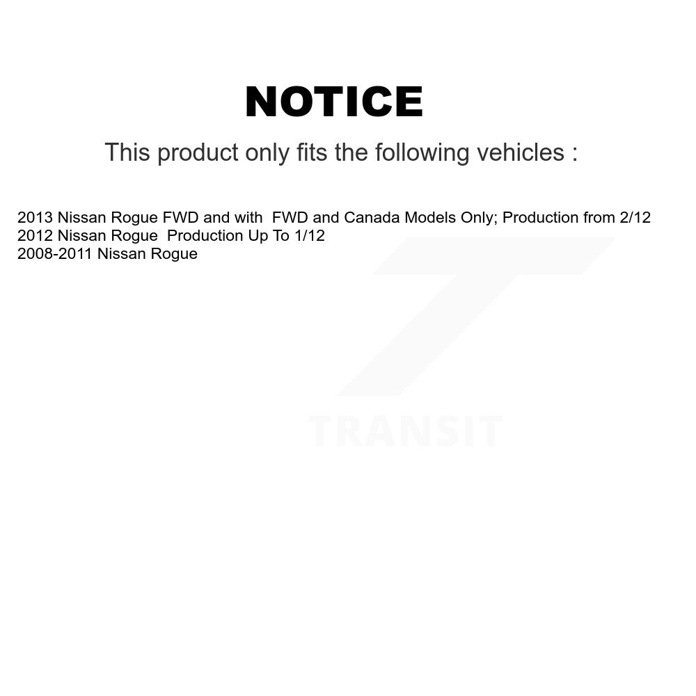 Front Rear Complete Shocks Strut And Coil Spring Mount Assemblies Kit For Nissan Rogue K78M-100240 - Image 2
