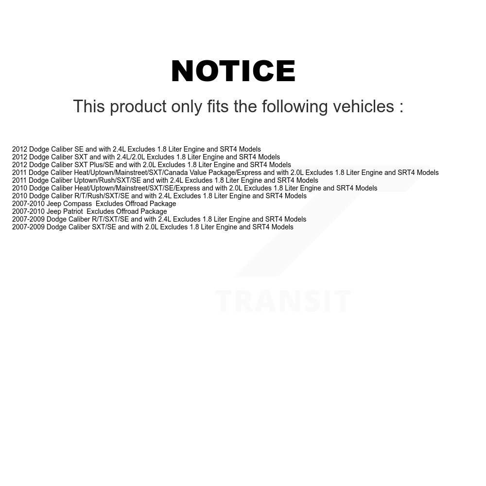 Front Rear Complete Shocks Strut Coil Spring Kit For Jeep Dodge Caliber Patriot Compass K78M-100329 - Image 2