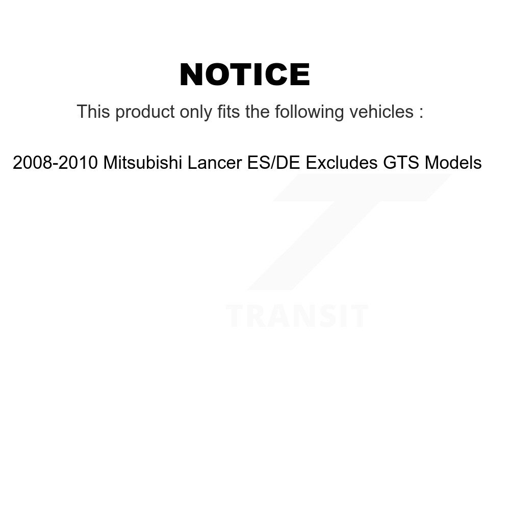 Front Rear Strut & Spring Kit For 2008-2010 Mitsubishi Lancer ES DE Excludes GTS Models K78M-100376 - Image 2