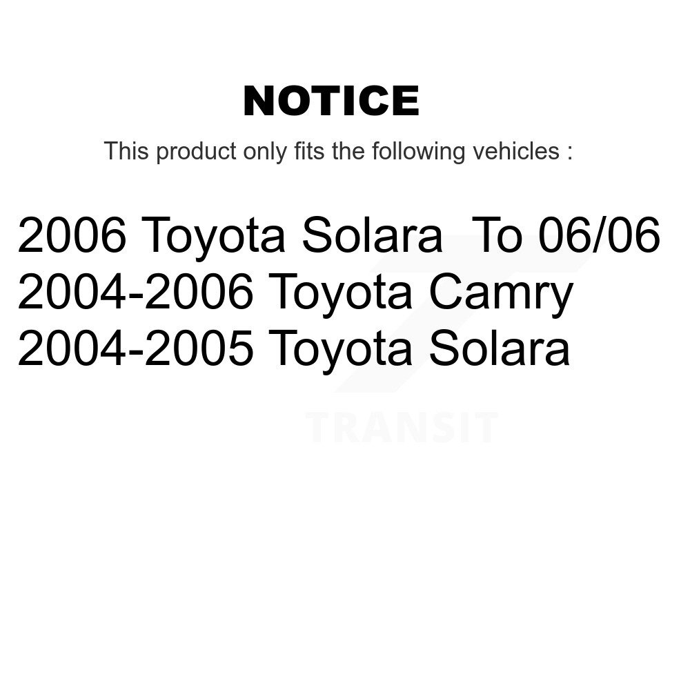 Front Rear Complete Shocks Strut And Coil Spring Assemblies Kit For Toyota Camry Solara K78M-100385 - Image 2